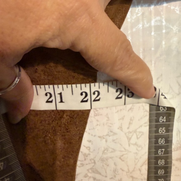 Chicos Jacket Women Medium Brown Distressed Double Breasted Faux Leather Moto 2 - Picture 6 of 9